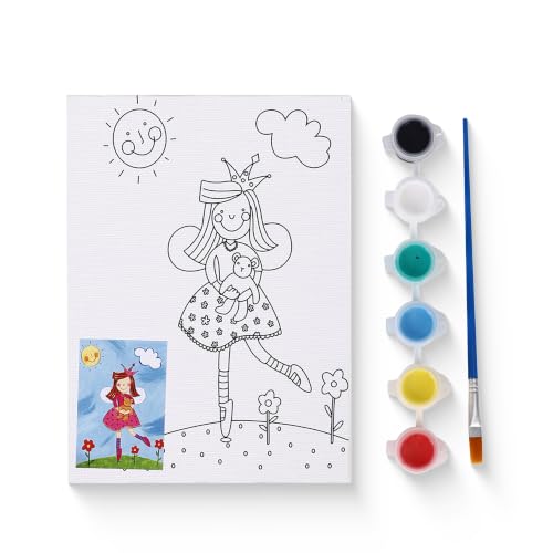 Image of Neomate Canvas Painting Kit for Kids | DIY Painting Set with 1 Printed Canvas, 6 Acrylic Paint Pots & Brush | Art and Craft Kit, Paint Kit for Kids, Birthday Gift, Return Gift, Creative Activity Set