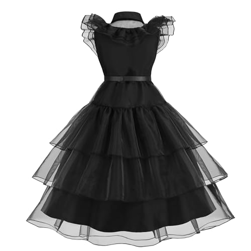 Disfraz negro para niñas 7-8 años miniatura 4