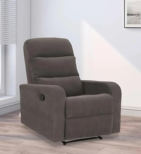 Image of Torque - Spino 1 Seater Fabric Manual Recliner | Recliner Sofa /Chair for Living Room, Bedroom, Office (Grey) | 1 Year Warranty
