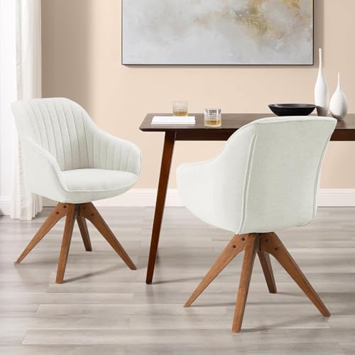 Zouron - Juego De 2 Sillas De Comedor Con Patas De Madera, Silla Giratoria Acabado De Algodón Y Lino , Silla De Cocina, Silla De Salón Con Reposabrazos, Silla De Oficina En Casa, Color Beige Zouron - Juego De 2 Sillas De Comedor Con Patas De Madera, Silla Giratoria Acabado De Algodón Y Lino , Silla De Cocina, Silla De Salón Con Reposabrazos, Silla De Oficina En Casa, Color Beige