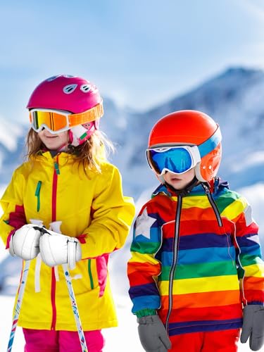 Image of SATINIOR Kids Snow Mittens Waterproof Winter Ski Gloves Warm Thicken Snow Gloves for Girls Boys