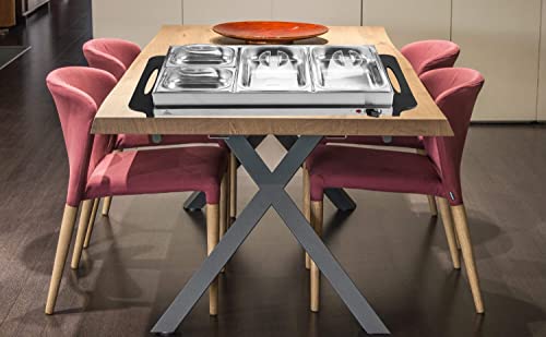 Buffetwärmer | Warmhalteplatte | Speisewärmer | 300 Watt | 4 Speisebehälter | Buffet Wärmer | Speisenwärmer | Chafing… – Bild 4