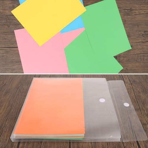 Image of YAYODS 30 Pack 12 x 12 Scrapbook Paper Storage Organizer with Labels, Clear Craft Paper Storage Organizer for Holding 12 x 12 Inch Scrapbook, Cardstock, Vinyl Files Photos