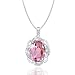 Osiana"Fall in Love"CZ Crystal Pendant Fashion Women's Necklace With Swarovski Elements 18"Pink