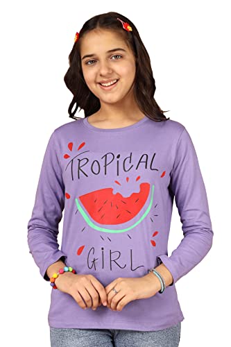 Image of KYDA KIDS Girls Cotton Full Sleeve Printed T-Shirt (Pack of 3)