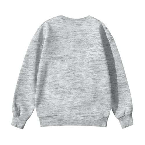 Girls's Casual Crewneck Sweatshirt Long Sleeve Loose Fit Pullover Soft Lightweight Solid Color Comfy Oversized Top2
