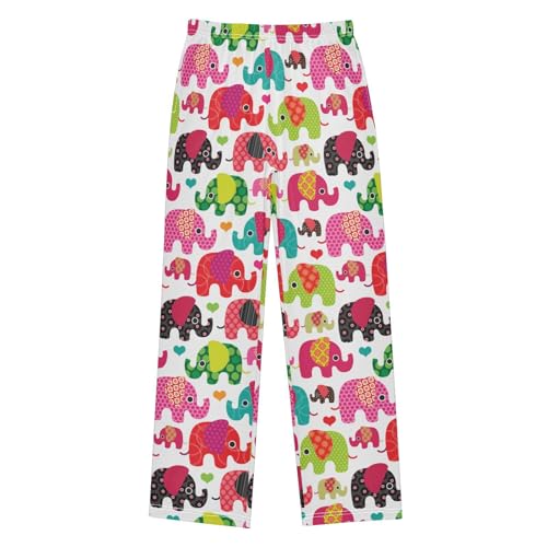 ZZXXB Polka Dots Elephant Boys Long Pants Soft Trousers Elastic Waist Kids Lounge Bottoms with Pockets S-XL