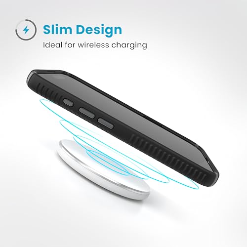 Image of Speck Black iPhone 16 Case - Slim Phone Case iPhone 16 - iPhone 16 Phone Case - Presidio 2 Grip - Black /Slate