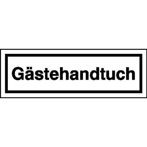 Gästehandtuch Hinweisschild für Gaststätten, Pensionen, Hotels, selbstklebende Folie 6x2 cm Cover