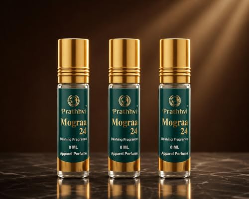 Image of Mograa Attar Roll-On Perfume Oil 8 ml x 3 | Alcohol Free | Long Lasting Rich Fragrance | Men & Women | Pocket Size Travel Friendly Roll On | Daily Wear (Pack of 3)