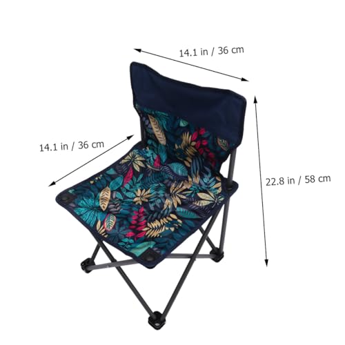 Chaise pliante de pêche bleu feuillage compacte et légère pour camping
