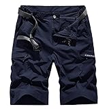 Yameekamulga Cargo Shorts for Men Outdoor Nylon Casual Elastic Summer Utility Lightweight Quick Dry Swim Trunks Parital Flex Waistband