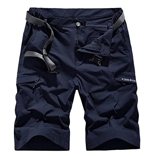 Quick Dry Cargo Hiking Strectchy Shorts Men's Outdoor Summer Causal Work Multi-Pocket Short (No Belt)