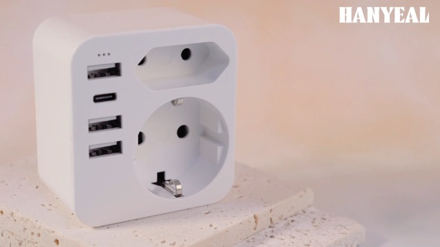 Adattatore Presa Inglese Con USB - Da UK A Spina Italiana | 3 Prese + 4 Porte USB | Per Viaggi - Foto 13