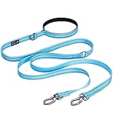 EXCELLENT ELITE SPANKER 5FT Double Lead Reflective Nylon Dog Leash Multiple Dog Leash with Padded...