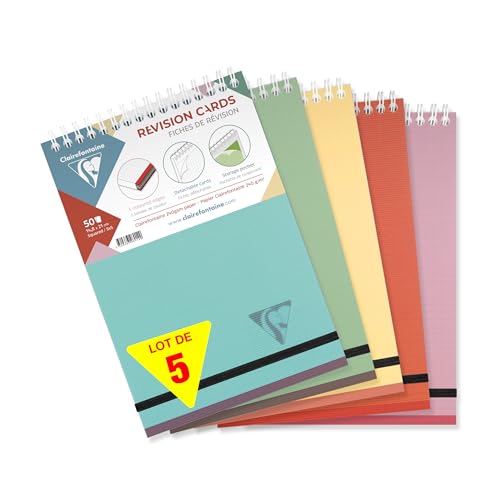 Fiches de révision A5 Clairefontaine Linicolor ESSENCE 327016C papier blanc cartonné 240g