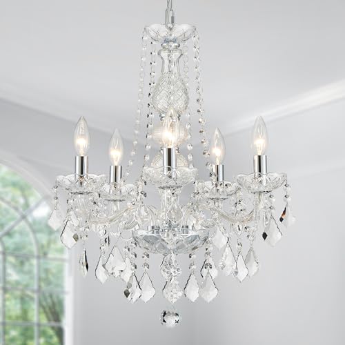 WUZUPS Crystal 5 Light Candle Chandelier