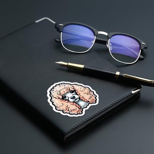 Image of Cute Poodle Dog Sticker Vinyl Decal Waterproof Dog Lover Sticker for Laptop Water Bottle Car Notebook Window Pet Lover Gift Puppy Dog 5 Inch