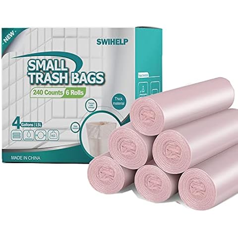 Kleine Müllbeutel 15 Liter, Gallonen Müllbeutel, Badezimmer, Recycling Müllbeutel für Schlafzimmer Cover