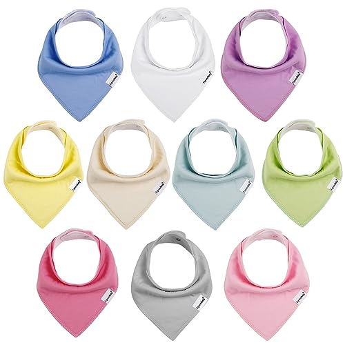 Image of Baby Bandana Drool Bibs for Girls,Super Absorbent Triangle Baby Bibs for Drooling and Teething,100% Cotton Soft for Infant,Newborn 10Pack