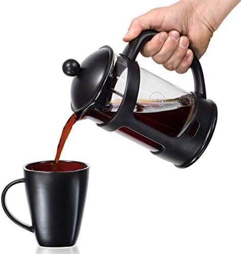 French Press, Wirezoll 1 Liter Coffee Maker with Double Filter for Coffee and Tea, 34 Ounce, 8-cup
