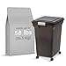 IRIS USA Dog Food Storage Container 58 Lb, Airtight Large Pet Food Storage Bin with Wheels, for Dog Cat Bird Chicken Food, Holds Up to 58 lbs, Keep Fresh, BPA Free, Made in USA, Black