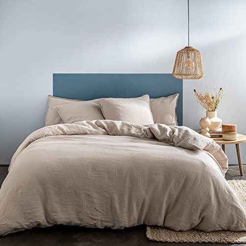 MATT & ROSE Housse de Couette 240x260 cm Unie Lin LAVÉ 2 Personne...