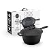 NuCast 3 Quart Cast Iron Sauce Pan Cooker. Pre-Seasoned Skillet, Fryer, Dutch Oven, with Dome Lid