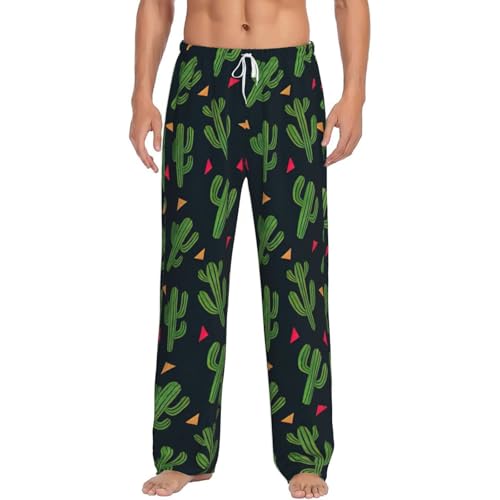 Pantalon de pyjama homme imprimé cactus léger pour nuit décontractée