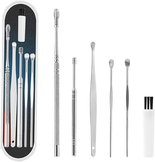 SmartBucket Ear Wax Cleaner Stainless Steel Ear Pick Hygienic and Portable Earwax Removal Kit, Ear Curette Ear Wax Remover Tool with a Cleaning Brush & Storage Box, Resuable Ear Cleaner Tool Set- 6 Pc (B0CQQP1L44) Amazon Price History, Amazon Price Tracker