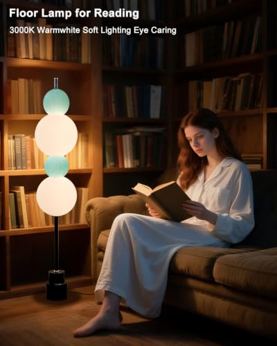 Image of Floor Lamp with Touch Switch, Modern Tall Standing Lamp for Living
