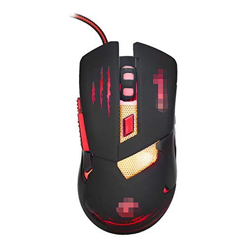 BSDK Gaming Mouse, Four-Color Dimming Wired Mouse, Metal Backplane Macro Definition Gaming Mouse 3200Dpi Office Home Programmable