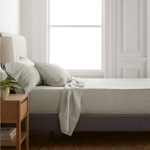 Miniatura 7 de Talasily Juego de sábanas de lino tamaño California King, mezcla de lino y algodón, juego de 4 piezas suave y transpirable para todas las