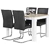 BAKAJI Tavolo Sala da Pranzo Cucina Forma Rettangolare Design Moderno in Legno MDF Finitura in Melammina Dimensione 120 x 80 x 74 cm Arredamento Casa (Bianco e cero) #3