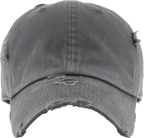Image of KBETHOS Vintage Washed Distressed Cotton Dad Hat Baseball Cap Adjustable Polo Trucker Unisex Style Headwear