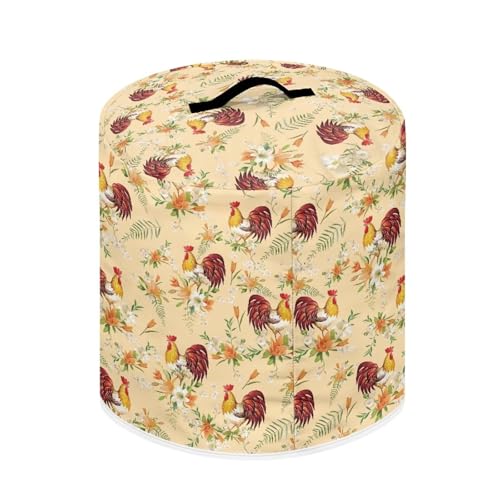 Image of Cozeyat Floral Rooster Kitchen Decor Accessories Appliance Dust Cover for Electric Pressure Cooker /Air Fryer /Rice Cooker /Steamer /Toaster,Pressure Cooker Cover 6 qt