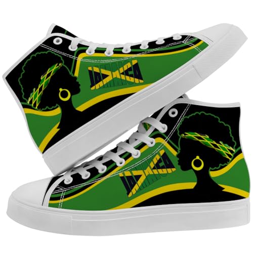 Jamaican Flag Shoes High Top Canvas Sneakers Lace Up Casual Shoes for Men Women3