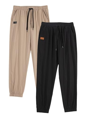 Image of JMIERR Mens Cotton Stretch Joggers Casual Twill Athletic Track Pants