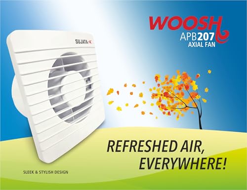 Image of Sujata 4 Inch Premium Exhaust Fan for Kitchen, Bathroom & Office | 2 Years Warranty | 100MM High Speed Exhaust Fan | 2600 RPM | 100% Copper Winding Motor | Strong Air Suction (APB207 - White)