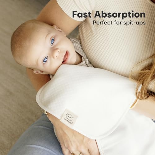 Image of KeaBabies 5-Pack Organic Burp Cloths Baby Girl, Boy - Extra Large, Absorbent Baby Burp Cloths,Soft Burping Cloths for Babies,Newborn Burp Clothes,Cotton Burp Rags,Thick Burp Cloth(Soft White /Quin)