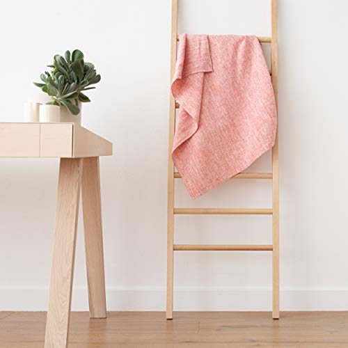 Linenme Linen Francesca Bath Towel, 39 By 55-Inch, Red #TOP2