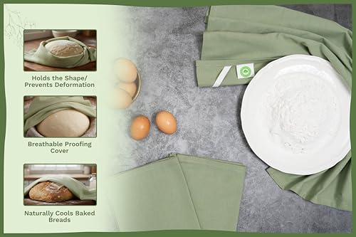 Image of Sage Green Flour Sack Tea Towels - 100% Organic Cotton, 5 Pack, 27 inchx27 inch, Highly Absorbent Dish Towels - Versatile Kitchen Towels for Baking - Customizable and Easy to Embroider (5 Pack - Sage Green)