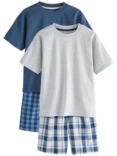NEXT Jungen Karierte Pyjamas 2er Pack Navy Blue/Grey 116