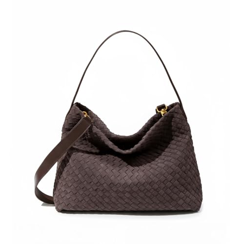 Image of Suede Woven Tote Bag for Women, Hobo Shoulder Bag for Work Travel