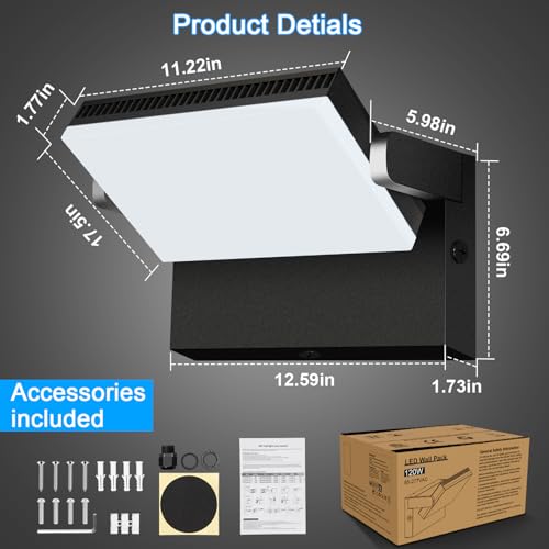 Image of 120W Modern Sleek Flood Light 18000LM, 360 Rotatable Areas Light