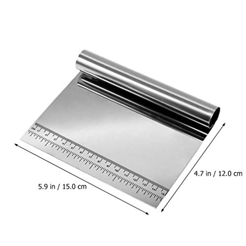 Hemoton Cortador de Massa de Aço Inoxidável de 2 Peças Com Escala Raspador de Massa Tigela de Massa