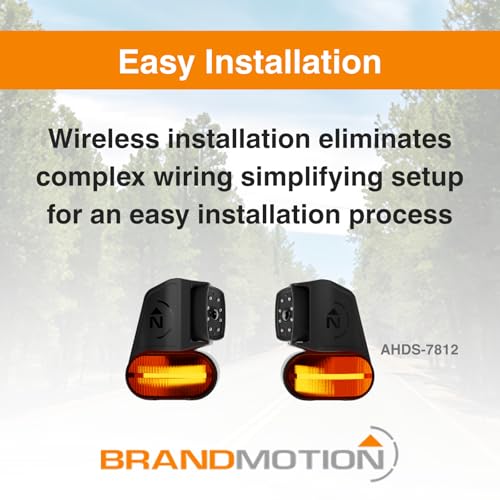 Image of Brandmotion AHDS-7812 Wireless HD Side Marker Light Cameras | Universal Built-In Microphone | Enhanced Color Night Vision | Easy Installation | For Commercial Trucks, Campers & RVs