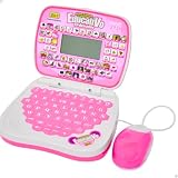 Laptop Infantil Bilíngue Educativo Com Mouse Aprende Inglês (Rosa)