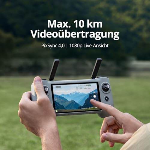 4K HDR-Videoaufnahme der Potensic ATOM 2 im Flug über Landschaft - Detailansicht von Potensic ATOM 2 Drohne Schnäppchen ...