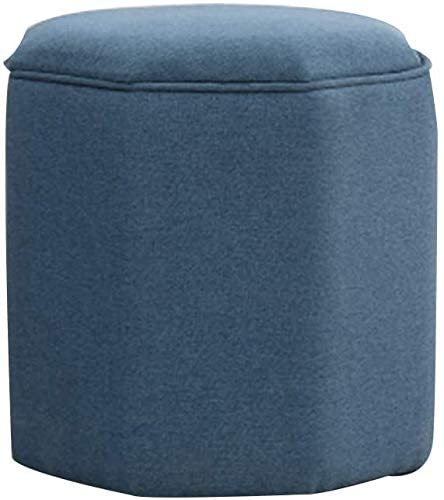 Tabouret de rangement en bois massif bleu 38x40 cm pour salon